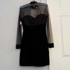 Vintage 1980s 1990s Stephen Yearick Lillie Rubin Sweetheart Sequined Mesh Dress